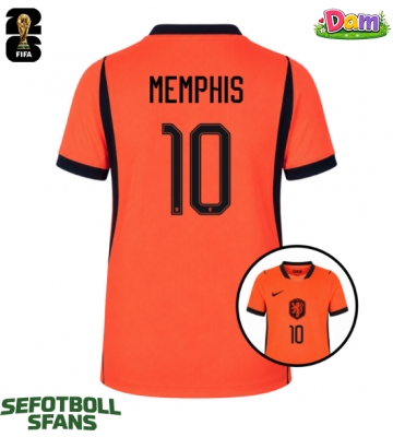 Nederländerna Memphis Depay #10 Hemmatröja Kvinnor VM 2026 Kortärmad